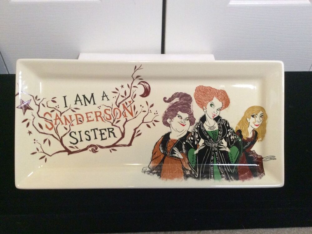 BRAND NEW DISNEY HOCUS POCUS HALLOWEEN DECORATIVE TRAY “I AM A SANDERSON SISTER”